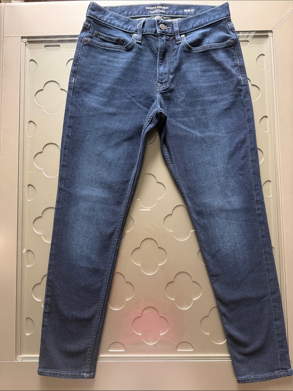BANANA REPUBLIC Travel Jeans Slim Fit Washed Indigo Stretch Denim Men’s 30x30 - Picture 4 of 12